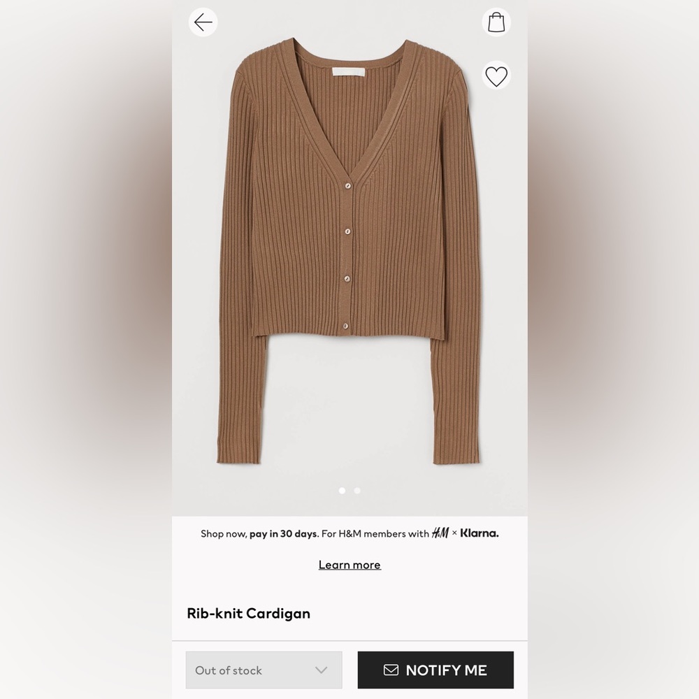 H&M Rib Knit Cardigan Sweater - Picture 3 of 3